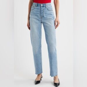 PISTOLA Cassie Raw Hem Super High Waist Straight Leg Jeans 27 NWT